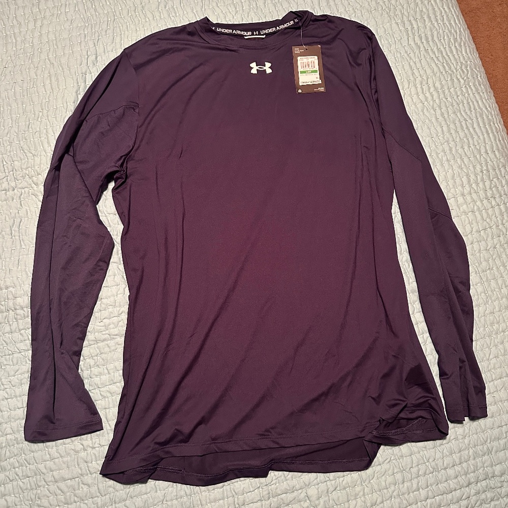 Under Armor Mens Team Knockout Tee Long Sleeve Navy NWT Size Large